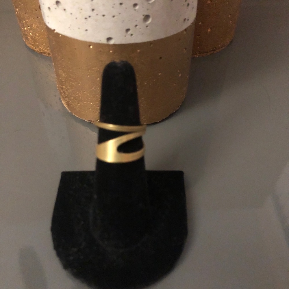 Modern brass cutout ring